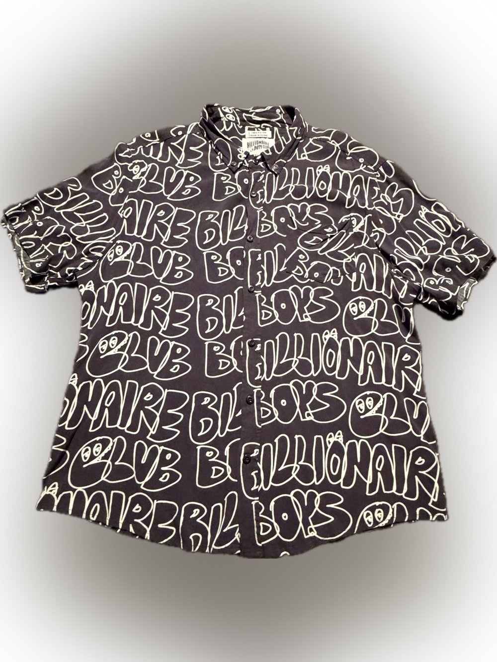 Billionaire Boys Club Ripple Shirt Mens Large Graphic Rayon BBC Button Down